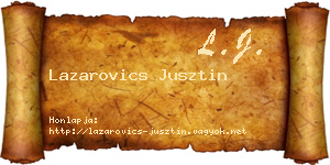 Lazarovics Jusztin névjegykártya